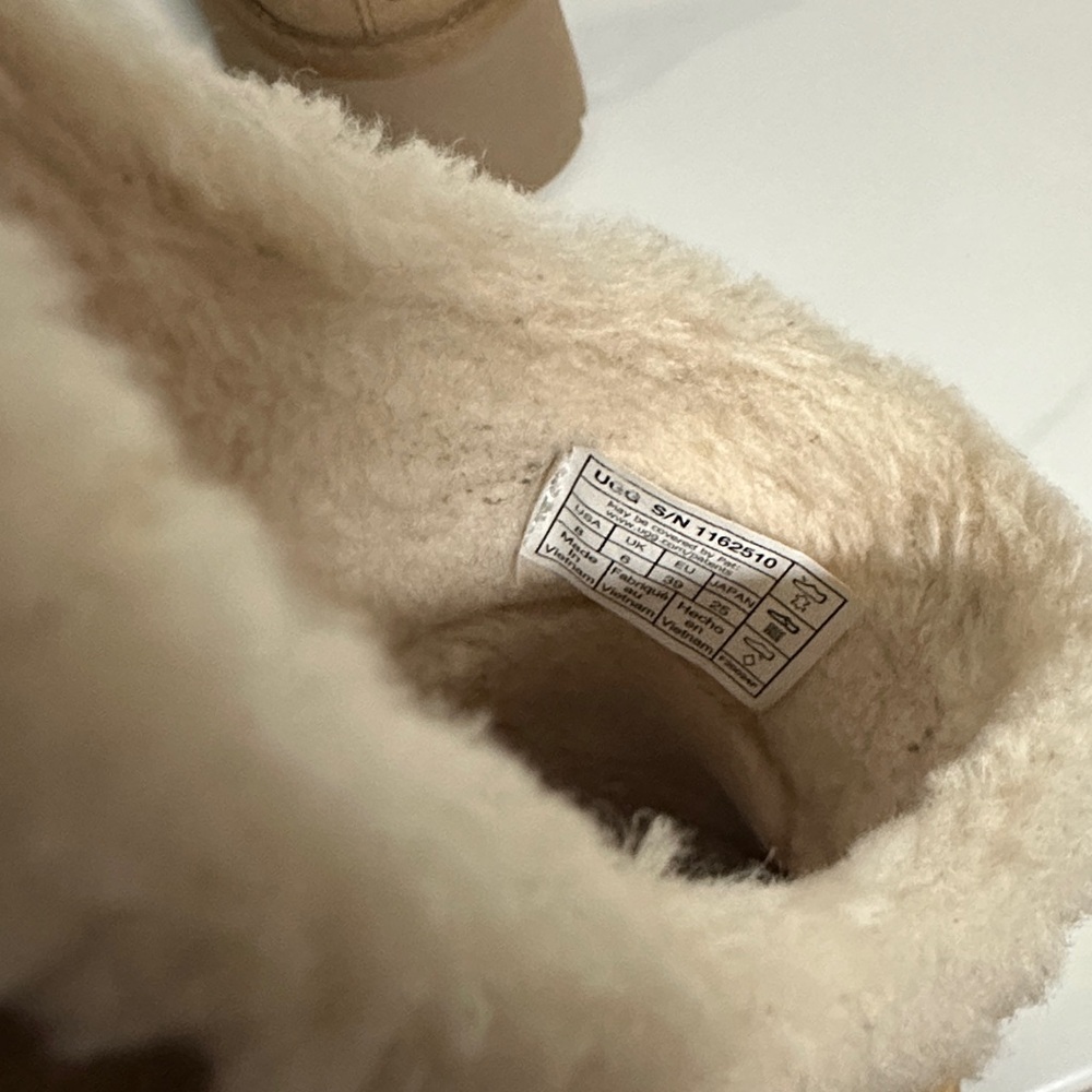 UGG Tan Shearling Lined Slippers - Picture 8 of 9